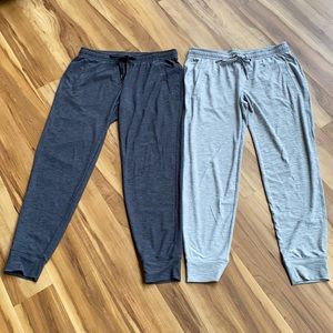 2 Old Navy Breathe On Track Pants Light Grey and Dark Gray Heather, size Small